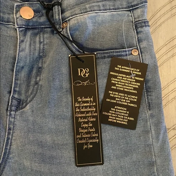 DG2 New Classic Stretch Denim Embellished Heart Jeans Chambray 6 New - Picture 14 of 16